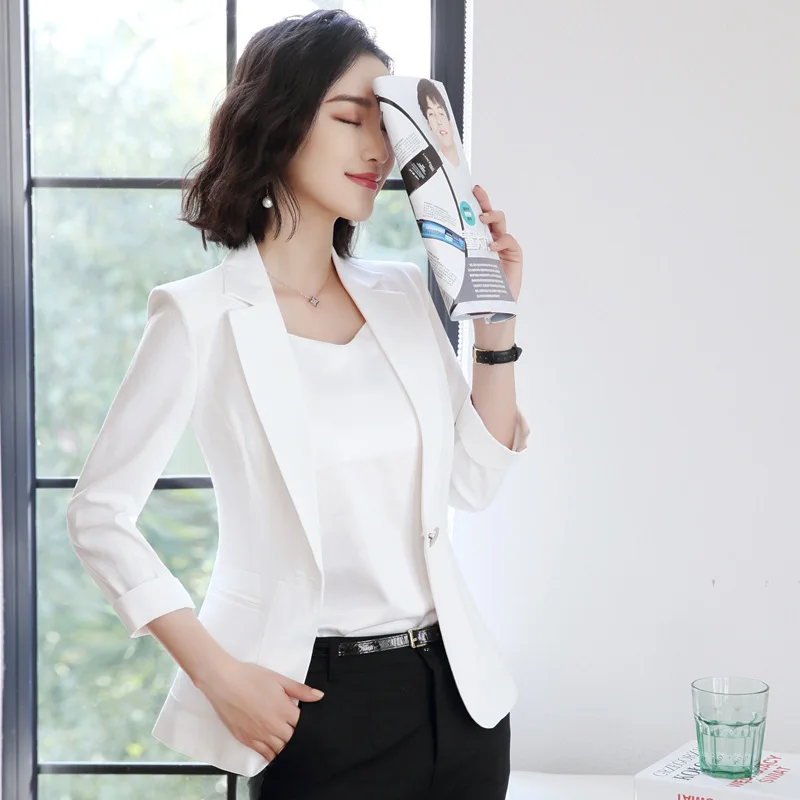 Spring and autumn new sleeves fashion suit women's self-cultivation wild single button business office official wear | Женская