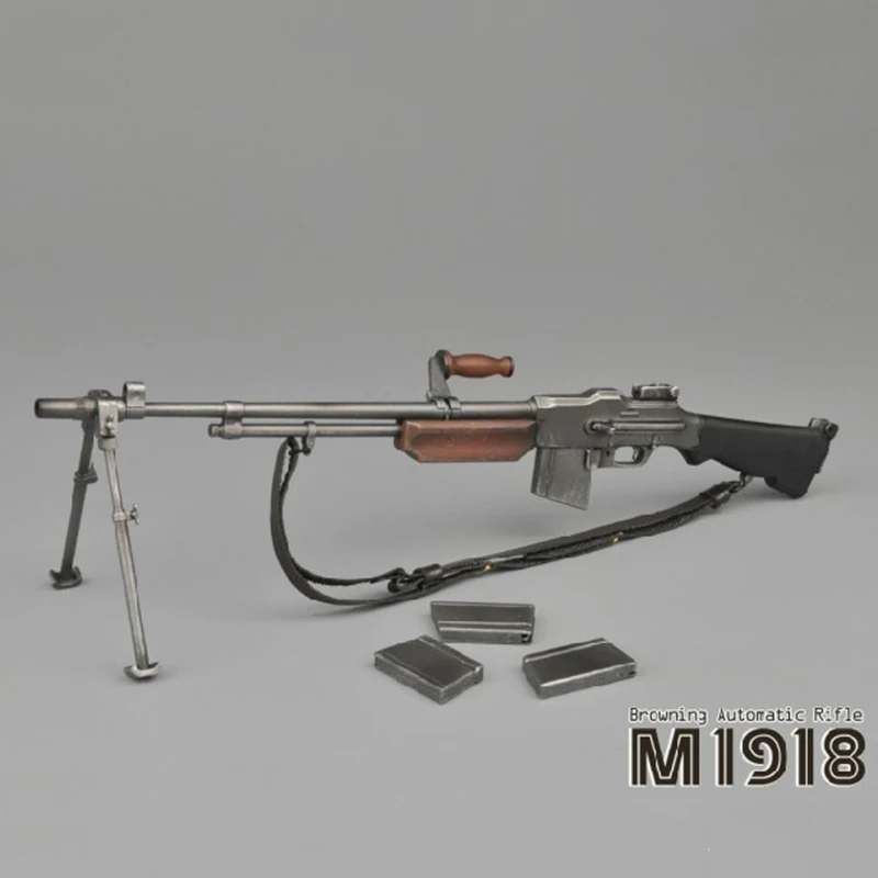 

1/6 WWII US Army M1918 BAR Browning Automatic Rifle Gun Model 21cm Collections Soldier Figure Accessory