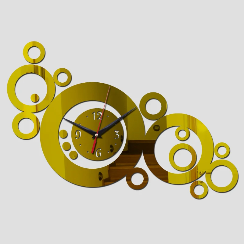  promotion mirror 3d diy Acrylic wall clock new modern design watch real home decor novelty clocks safe | Дом и сад