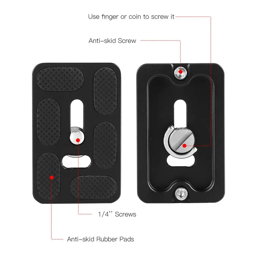 Алюминий 1/4 ''винт мини Quick Release Plate фотографии аксессуар черный для Шаровые Головки