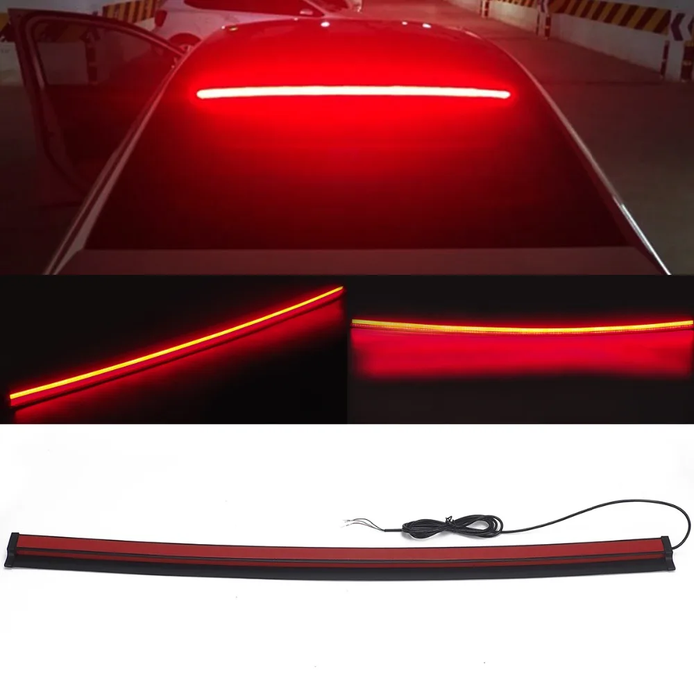 

90CM High Mount Stop Lamp Flashing Braking Light Strip Signal Lamp Rear Tail High Mount Stop Lamp Light Strip Car Warning Light