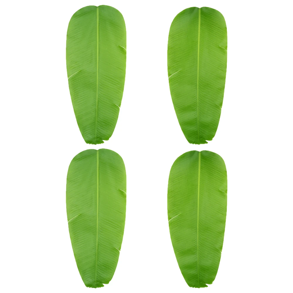 

2 pcs 24.4"x10.6" Artificial Plant Leaves Banana leaf Tropical Leaves Decorations Luau Safari Party Supplies