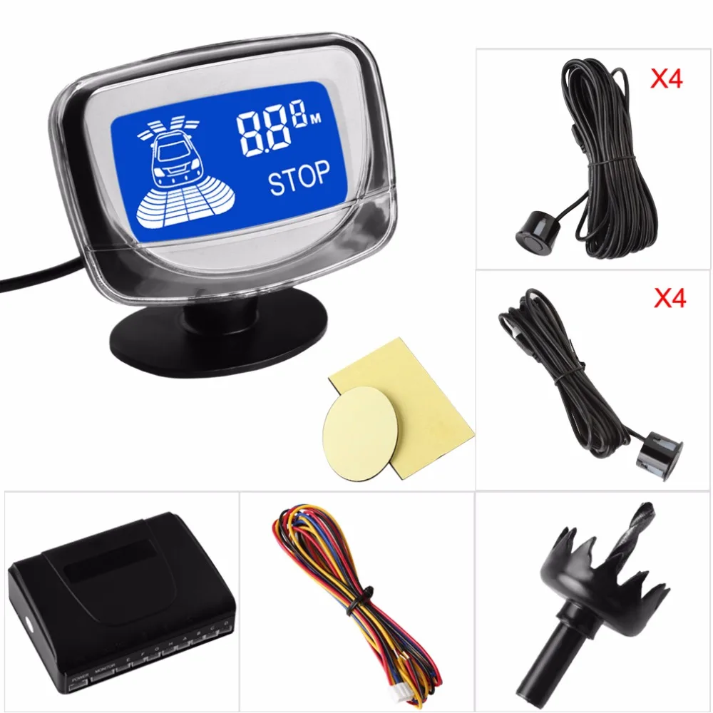 Car Auto Parktronic LED Parking Sensor With 8 Sensors Reverse Backup Car Parking Radar Monitor Detector System Backlight Display