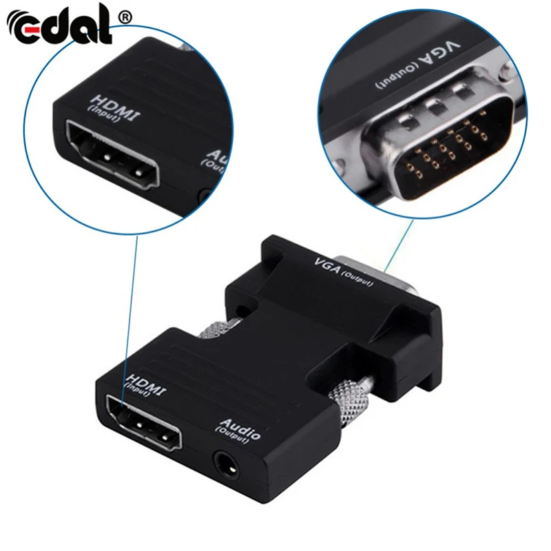 

EDAL VGA Male to HDMI Female Converter Adapter Support 1080P Signal Output Tools High Quality Adapters