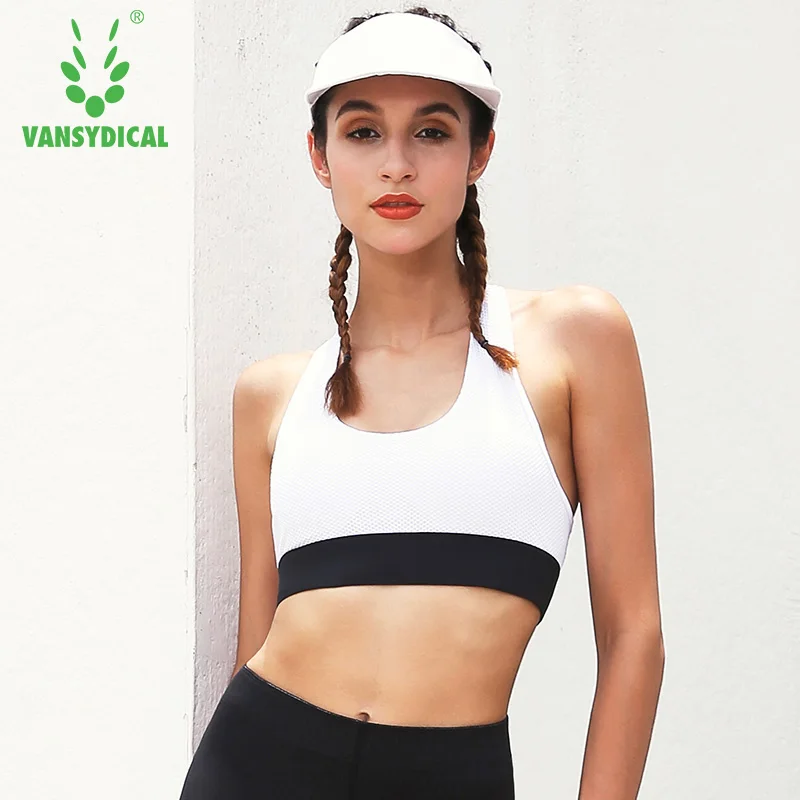 Vansydical Спортивное нижнее белье женские дышащие сетчатые спортивные бюстгальтеры