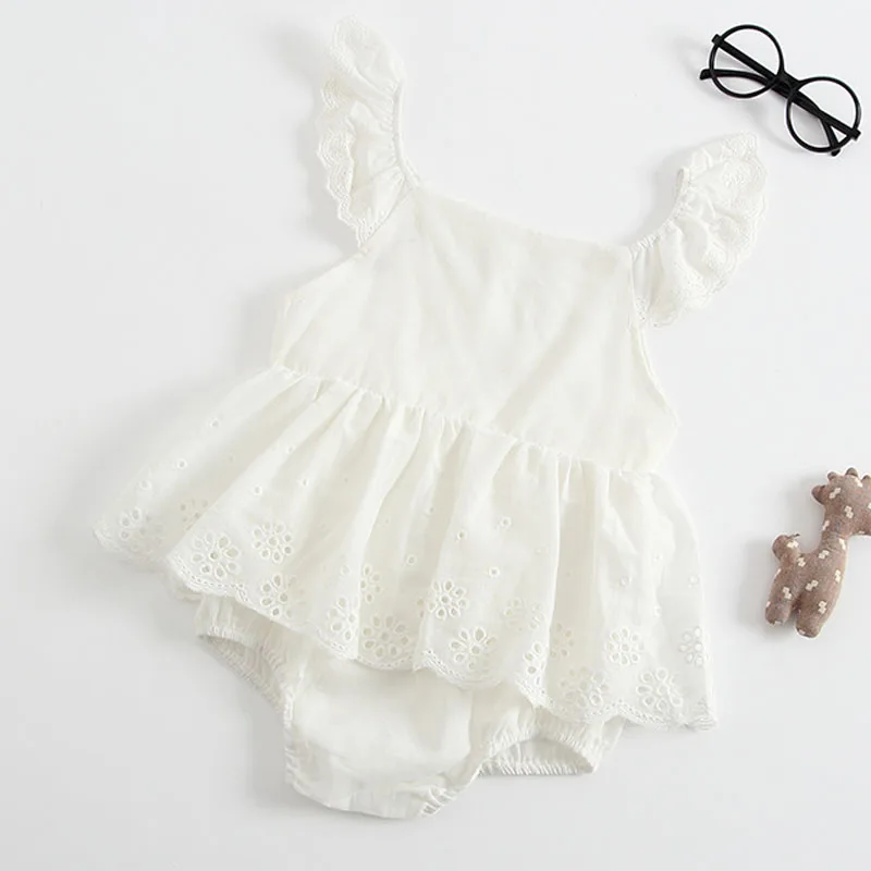 Humor Bear European And American Style Summer New Girl Baby Ha Ha Dress Cotton Triangle Embroidery Romper Baby Girls Clothes