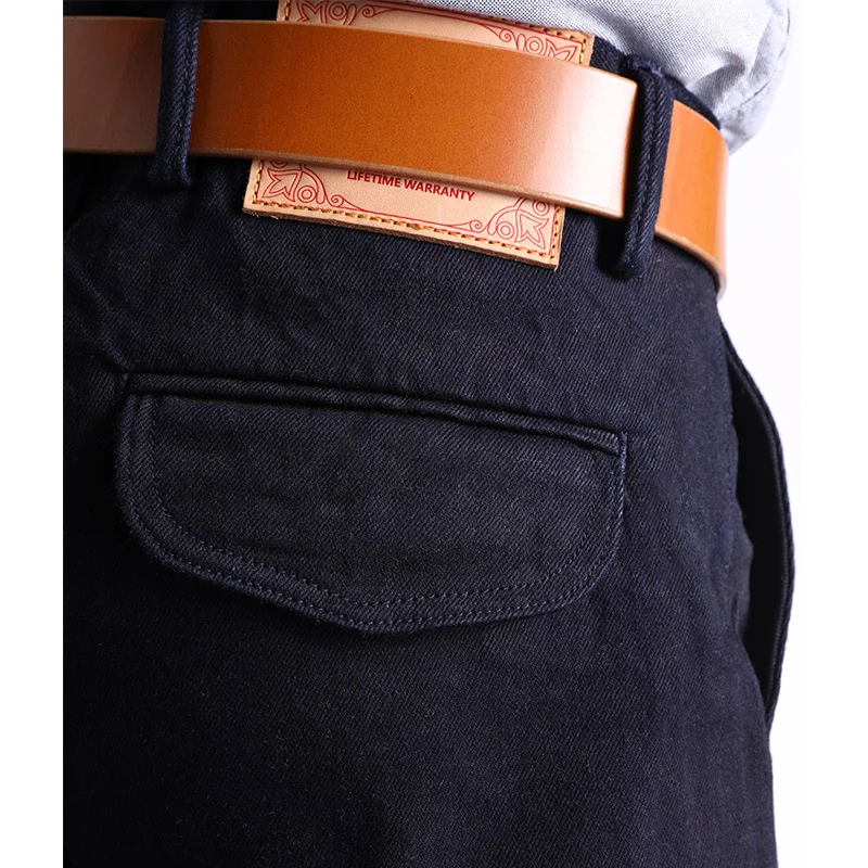 Red Wind Selvedge Denim Officer Chino Vintage WW2 Military Trousers Slim Fit Blue-Black OASH