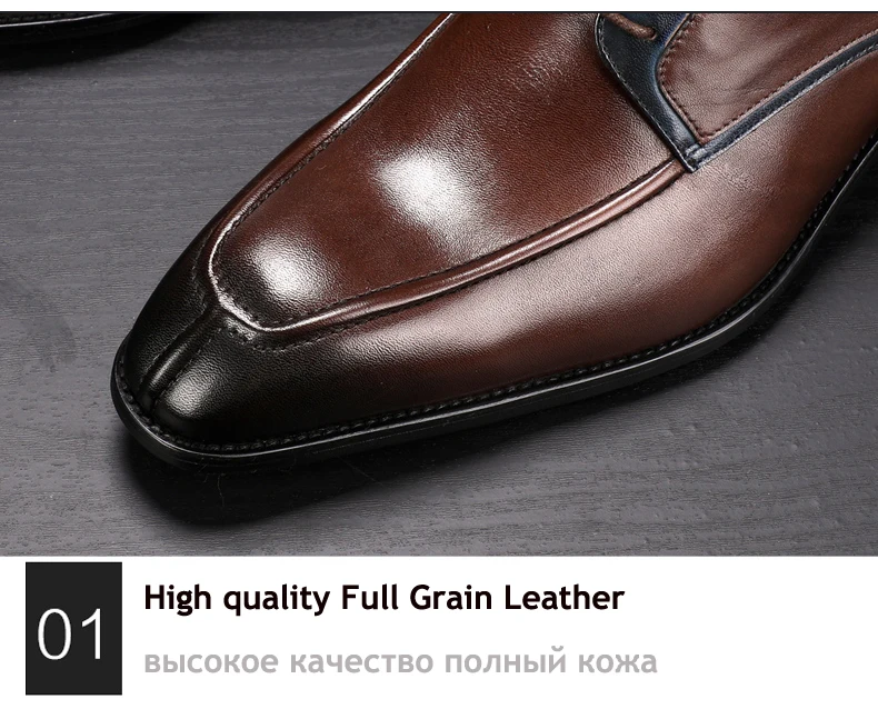 Men's Casual Shoe Business Mens Genuine Leather Shoes Men Big Size 45 Casual Leather Oxford Shoes For Men Lace Up Brogues Formal (7)