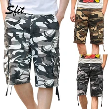 Sfit повседневные летние мужские камуфляжные стиль сафари пляжные шорты в повседневном стиле свободные мульти-карманные рабочие шорты большие военный комбинезон