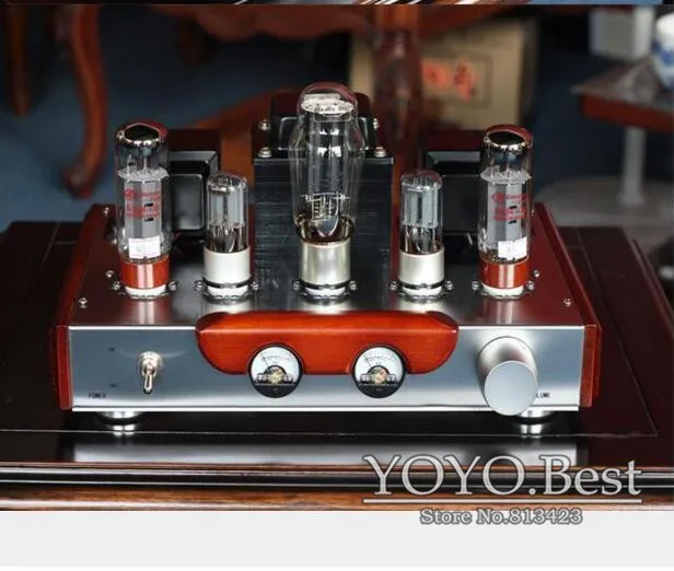Hot Sell EL34 Valve Tube Amplifier Stereo Hi-Fi Single-ended Class A Power Amp High-end Brushed Metal Panel Amp 110V/220V boyun hifi el34 valve tube amplifier 2 0 channel stereo single ended class a amp 12w 2 finished product 110 240v