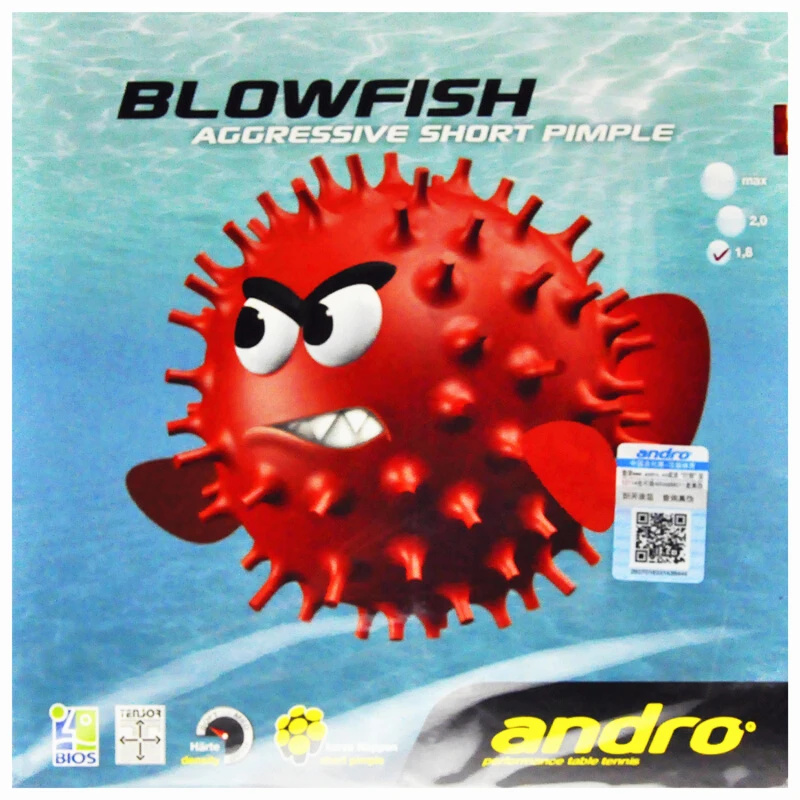 Andro настольный теннис резиновый Blowfish агрессивные короткие прыщи с губкой пинг понг pips-in аксессуары tenis de mesa