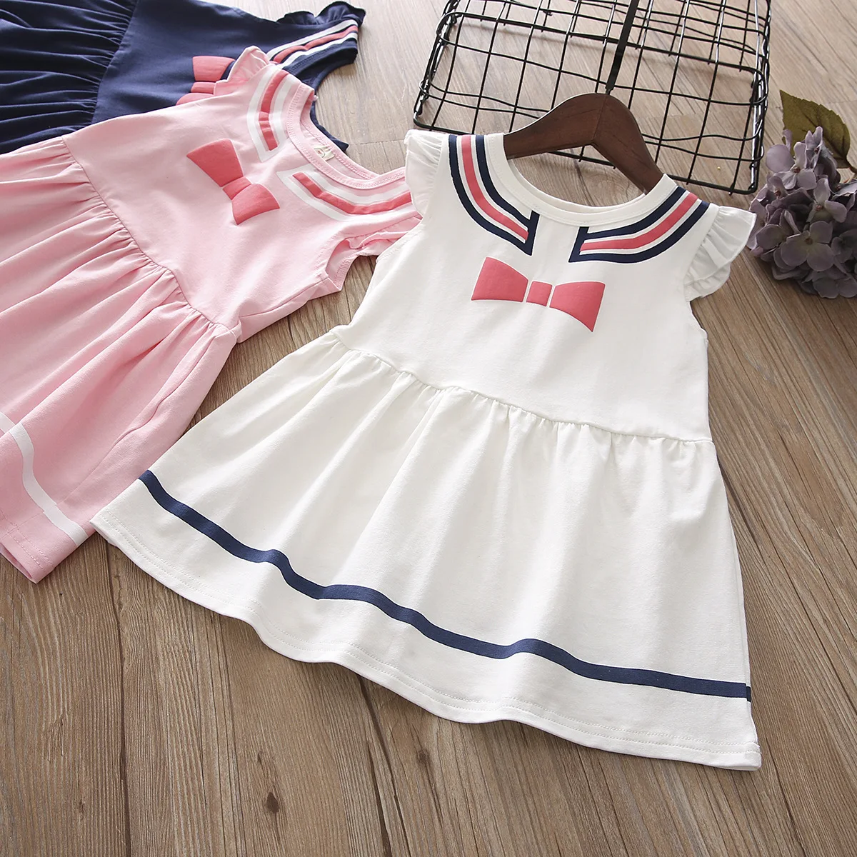 

Girl Dress 2018 New Baby Dresses striped Pattern Print Lemon Cartoon Birthday Dress Female Baby Summer Clothes Kids Girl Clothes