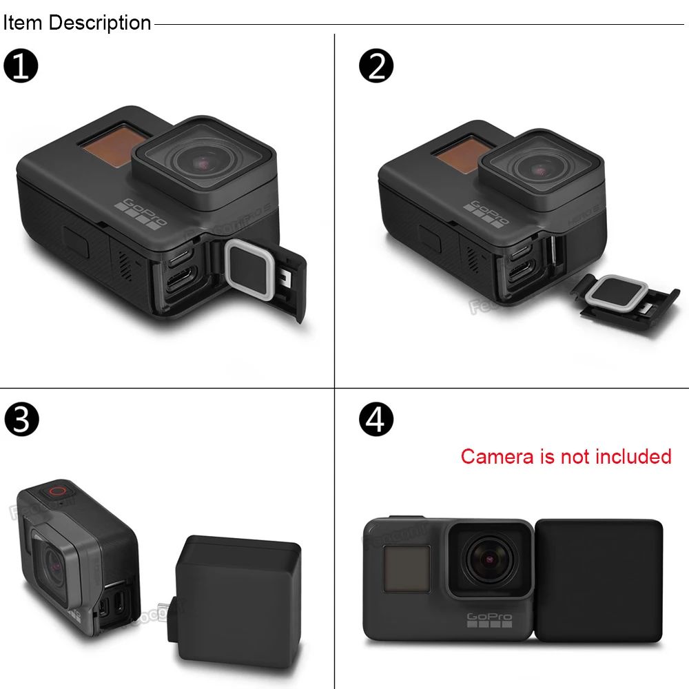 FeoconT расширенная батарея для GoPro 5 Go Pro 6 Водонепроницаемый Защитный чехол Корпус