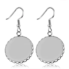 10 шт. BITWBI 12 мм 18 мм 20 мм 25 мм Пустые ювелирные аксессуары из нержавеющей стали Кабошон Настройки База серьги крючок застежка для DIY