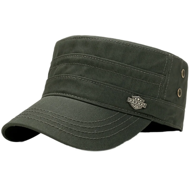 

Outdoor Cycling Hiking Caps Summer Classic Vintage Flat Top Mens Hats Adjustable Hat Mounted Men Outdoor Military Cap