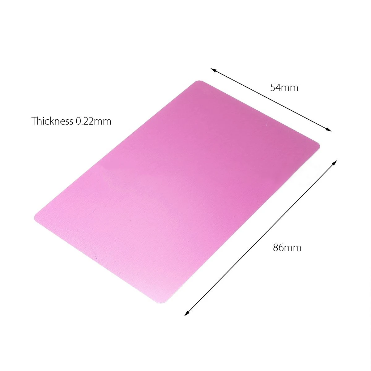 New 100pcs/set 86mm*54mm*0.22mm Blanks Laser Engraved Metal Business Mark Cards