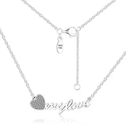Подпись My love ожерелья для мужчин 100% 925 пробы серебряные ювелирные изделия Бесплатная доставка