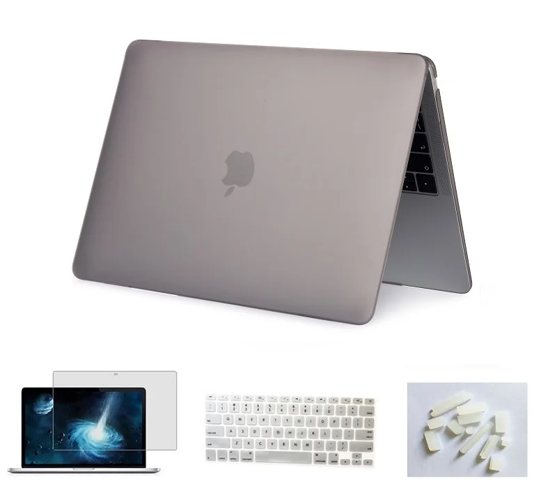 Матовый Жесткий Чехол для ноутбука Apple Macbook Pro retina Air 11 12 13 15 дюймов для Apple Macbook Air 11 13 - Цвет: Grey