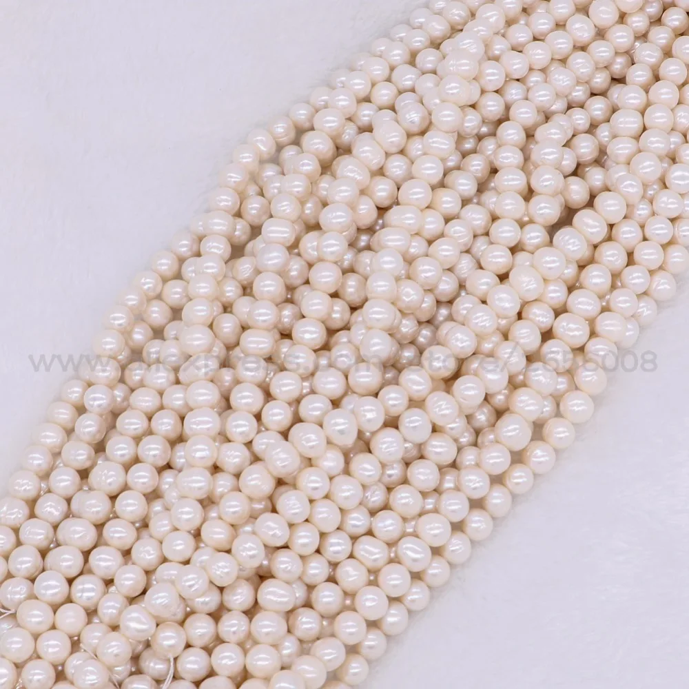 

8strands Natural fresh pearl bead chain 14'' high quality round shape jewelry bead handcrafted gems jewelry for women 1529