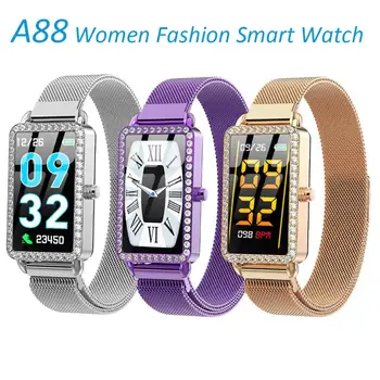 

2019 A88 Women Smart Bracelet Heart Rate Monitor Blood Pressure Fitness Tracker Female Smart Watch PK Band 4 for Girls Ladies