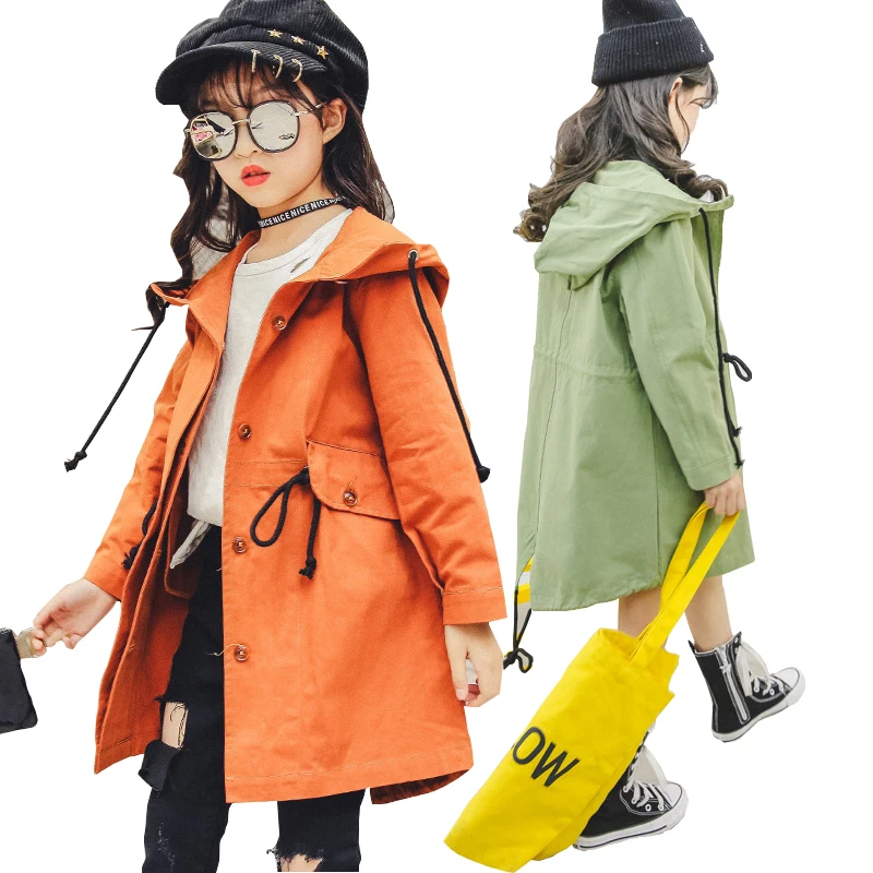 Girls Coats 2018 Autumn Long Sleeve Fashion Ruffle Jackets for Girls Windbreaker Children's Jacket Kids Outerwear Trench 10 12 Y