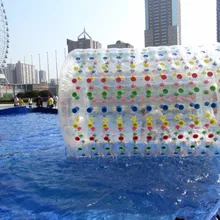 ТПУ красочный надувной шар для ходьбы по воде оборудование для игр в воде водяной цилиндр Аква прокатки мяч ролик колеса Индивидуальные логотип