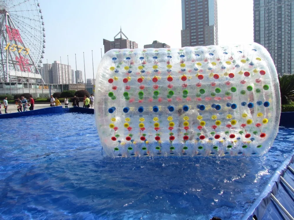 Tpu Colorful Inflatable Water Walking Ball Water Play Equipment Water Roller Ball Aqua Rolling Ball Roller Wheel customized logo