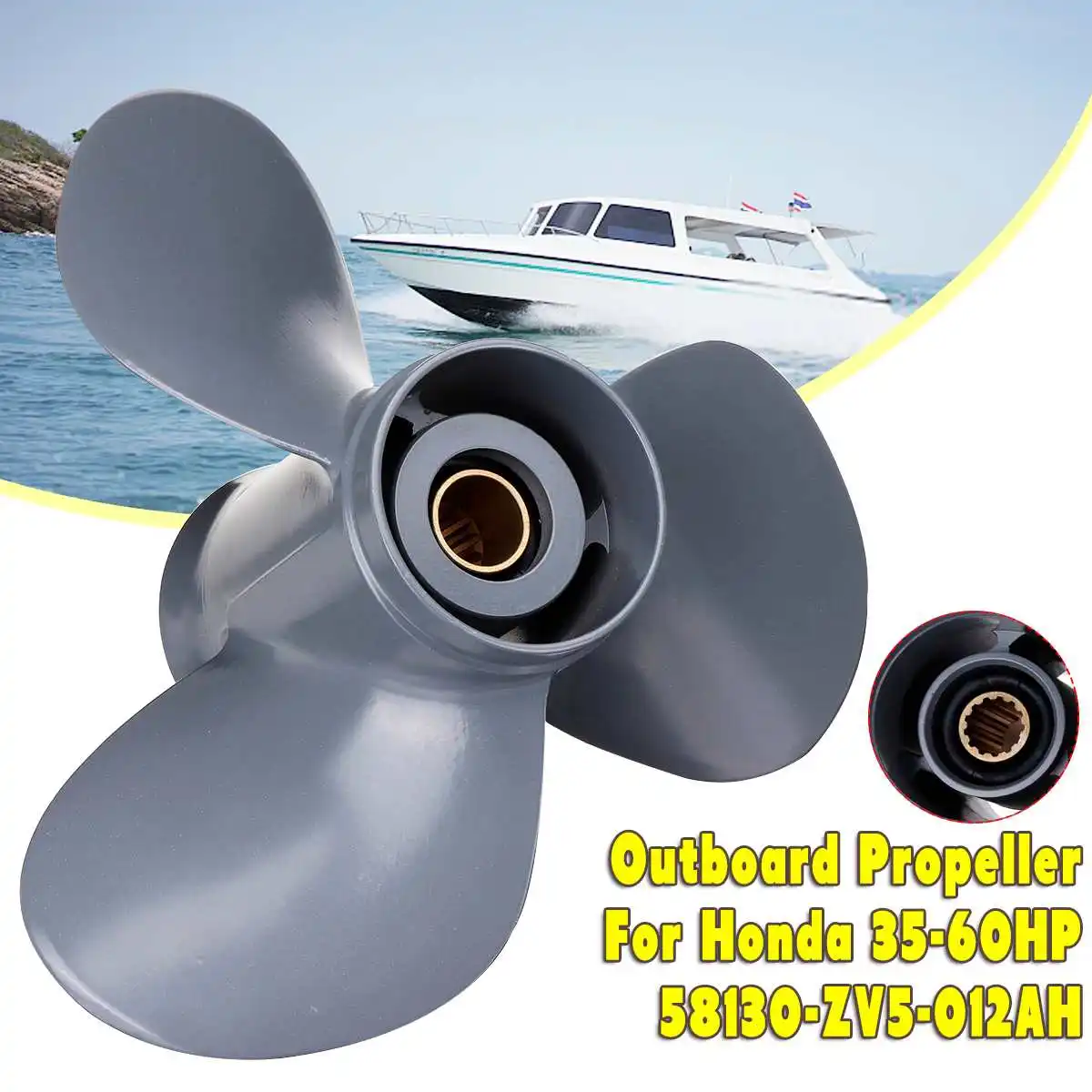 

Audew 11 3/8 X 12 Marine Boat Outboard Propeller For Honda 35-60HP 58130-ZV5-012AH Aluminum Alloy 13 Spline Tooth 3 Blades