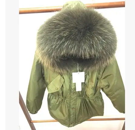 Зимнее женское пальто с капюшоном с большим меховым воротником из енота, свободная пуховая хлопковая верхняя одежда, теплая Женская куртка, повседневная куртка, женская одежда - Цвет: 3A