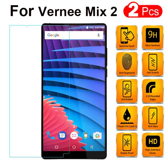 

Vernee Mix 2 Glass Vernee Mix 2 Tempered Glass 100% Original 9H 2.5D Screen Protector Protective Glass Film for Vernee Mix 2