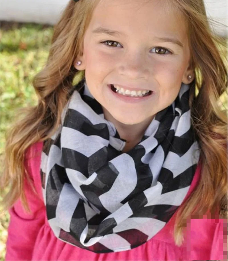 

16 Colors Chevron Wave Print Infinity Scarf Summer Spring Girls Loop Kids Ring Scarves Baby Accessories Wholesale Free Shipping