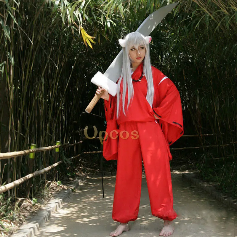 

Anime Inuyasha Cosplay Costume for party (Coat+Pant+Necklace+Bracelet)