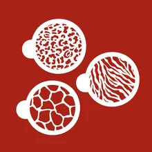 3 шт./партия, дизайн из кожи и леопарда, формочки для печенья, инструмент для украшения капкейков, формочки, кондитерские инструменты, трафарет для кофе