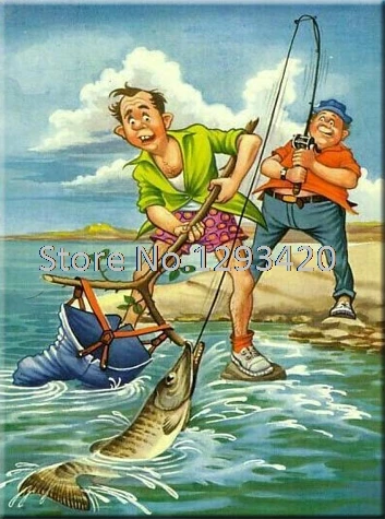 

5D Full Resin Rhinestones Diamond Painting Go fishing Cross Stitch Diamond Embroidery Needlework Home Decoration Diamond Mosaic