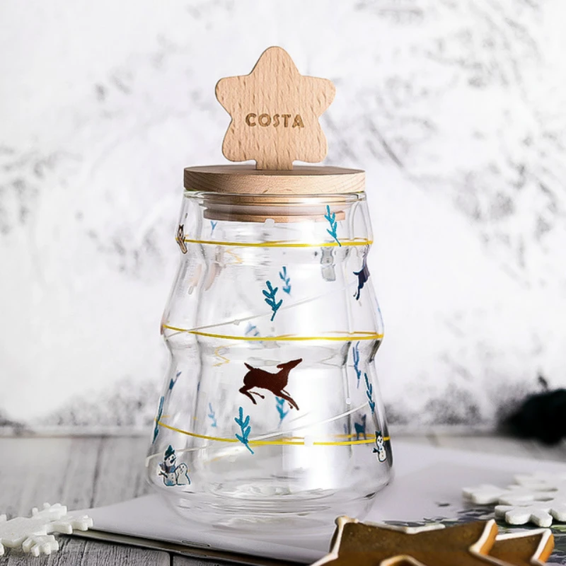 Рождественская кружка COSTA Limited Edition с крышкой из натурального дерева двойными