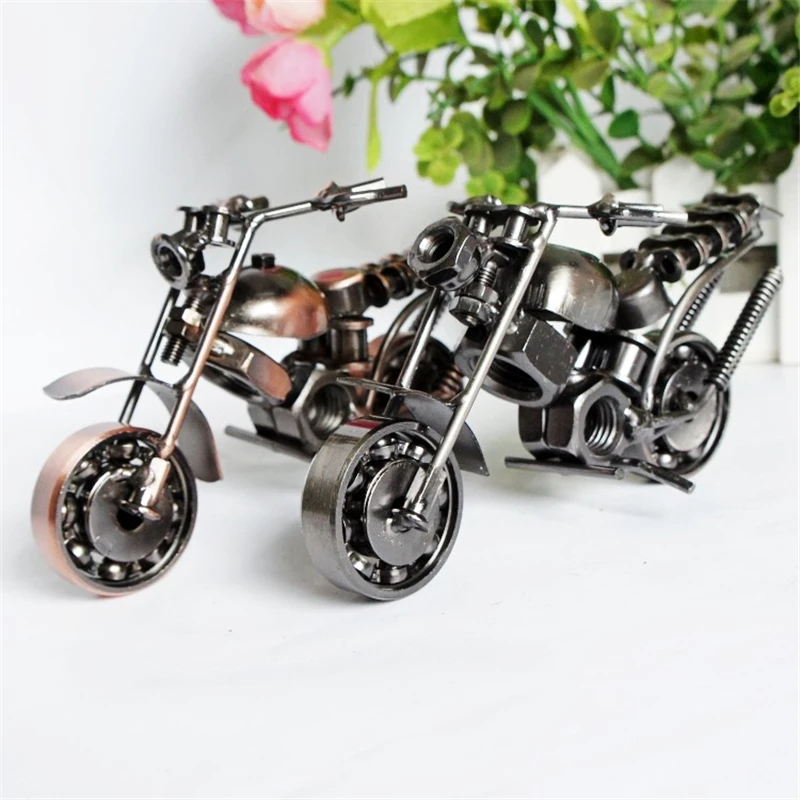C3 New Bronze Metal Motorcycle Art Crafts for Harley Lovers Home Décoration 