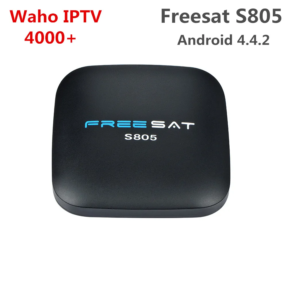 Waho IPTV 4000+ channels Adult Freesat S805 Android tv box Amlogic S805 Quad core ARM Cortex A5