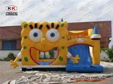 Yellow Cartoon Inflatable Bouncer For Children In Outdoor
