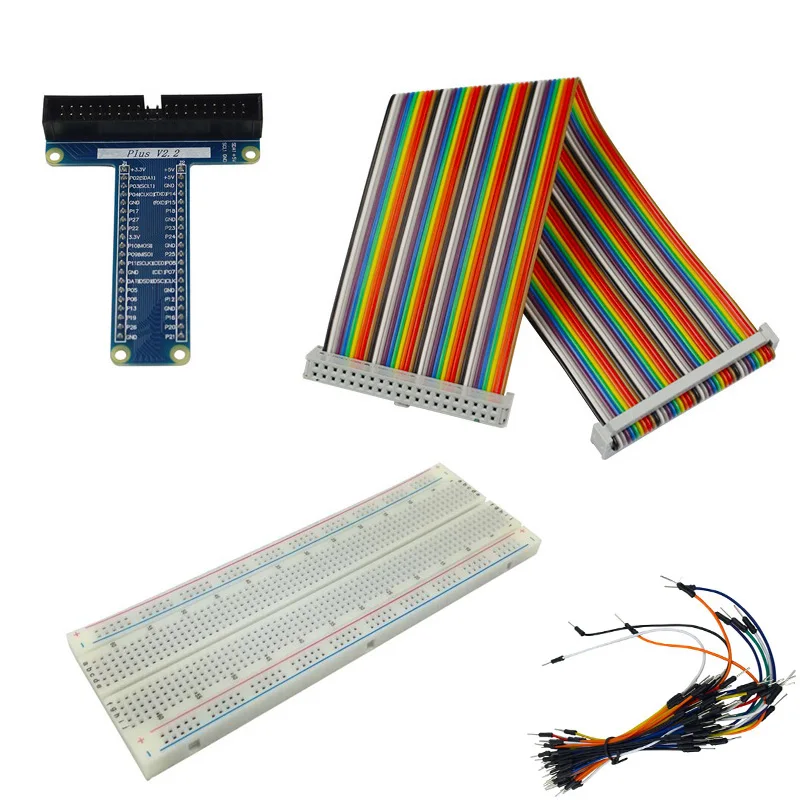 

Raspberry Pi 3 40 Pin GPIO Extension Board+830 Point Breadboard+GPIO Cable+Bread Board Jumper Cable for RPI2 Orange Pi Banana Pi