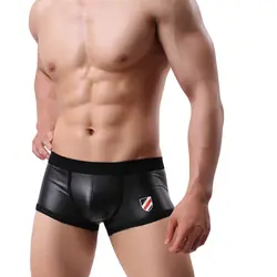 Боксер Мужское, женское нижнее белье cueca masculina искусственная кожа мужские боксеры мужские трусы-боксеры marca bielizna Brave person