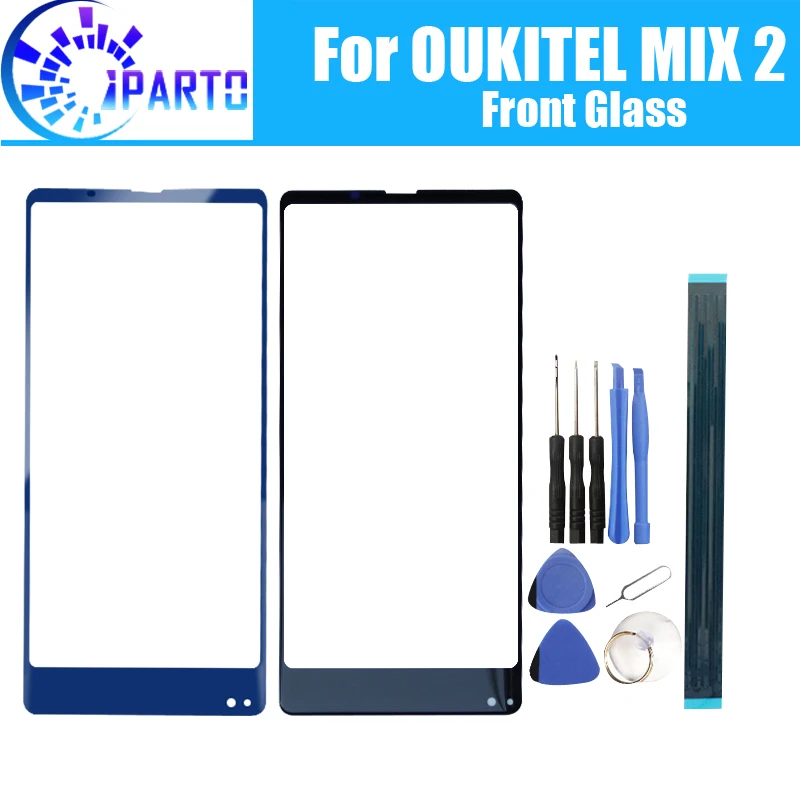 

For OUKITEL MIX 2 Front Glass Screen Lens 100% New Front Touch Screen Glass Outer Lens for OUKITEL MIX 2 +Tools