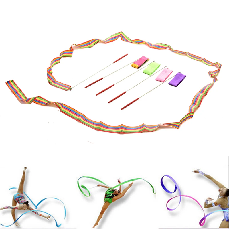1Pcs 3.6M Dance Ribbon Gym Rhythmic Gymnastics Art Gymnastic Ballet Streamer Twirling Rod