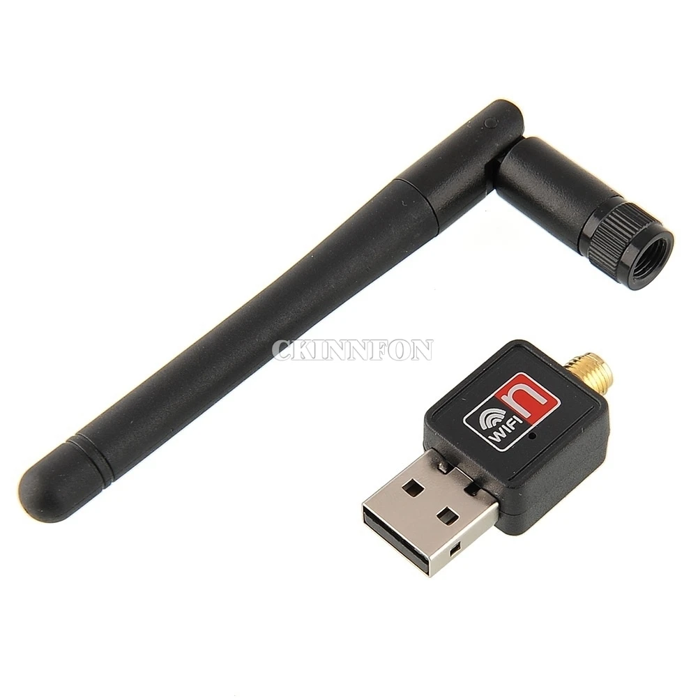 50 шт./лот мини USB 150 м приемник беспроводной LAN адаптер 802.11b/n/g WiFi W/2dBi Антенна ПК