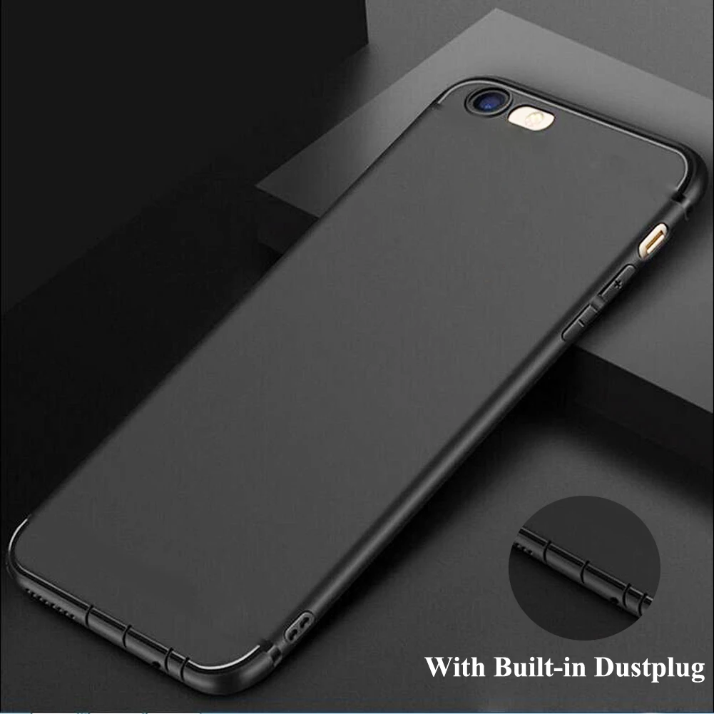 

For iPhone X 8 Plus Silicone Case Soft Candy Color Built-in Dustproof Plus Silicone Cover for iPhone 7 6s Plus Phone Cases