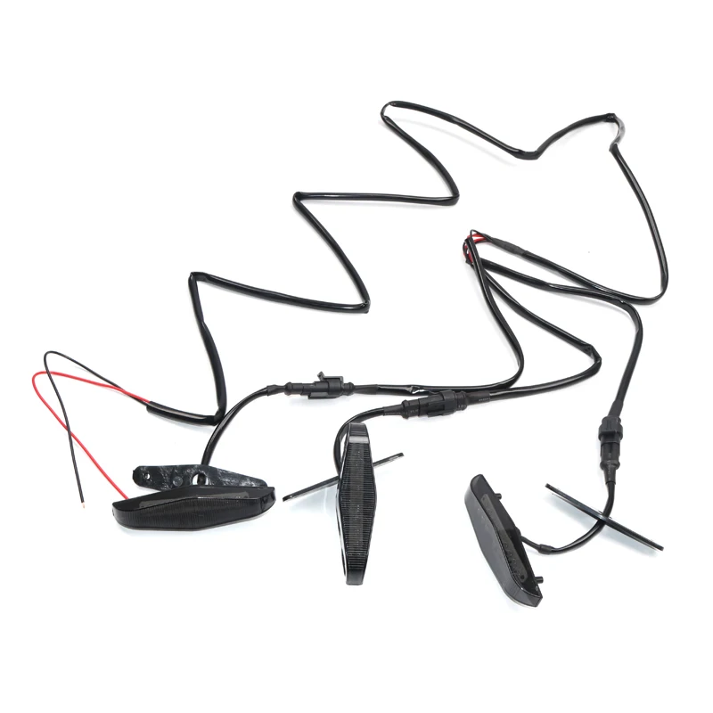 Exterior Accessories Front Grill Grille Lighting LED Lights 3pcs/set Black For Toyota 4Runner 2014-2019