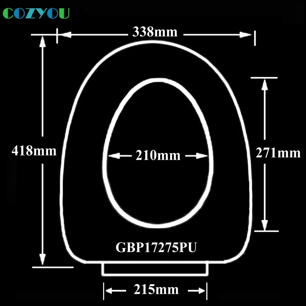U сиденье для унитаза Быстроразъемное мягкое закрывающее над установкой легкая Чистка длина от 400 до 447 мм, ширина от 328 до 348 мм GBP17275PU