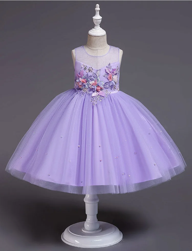 

Girls wedding dress 2019 summer new long children's vest princess dress performance banquet dress