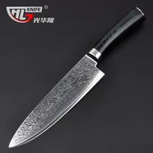 GHL 8 “zoll Damaskus küchenmesser Damaskus messer hohe qualität VG10 Japanischen stahl kochmesser Micarta griff kostenloser versand