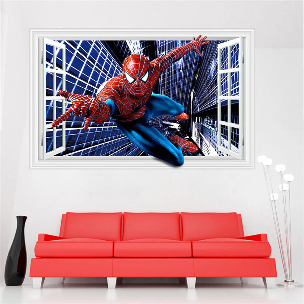 Removable Wall Sticker Untuk Kamar Anak Spiderman Beli Murah