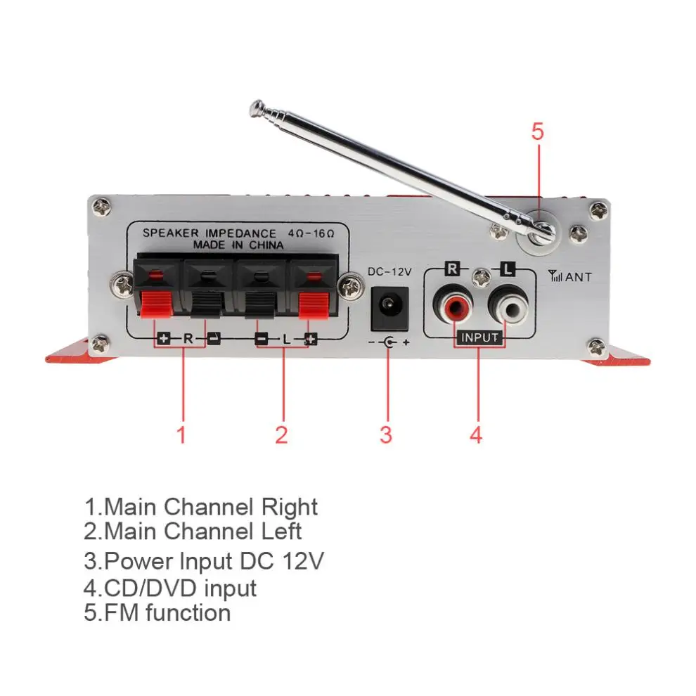 Kentiger HY 602 Hi Fi аудио плеер Автомобильный усилитель fm радио стерео Поддержка SD / USB DVD